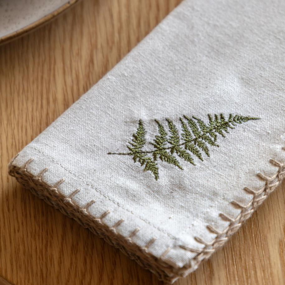Embroidered Woodland Napkins (Set of 4)