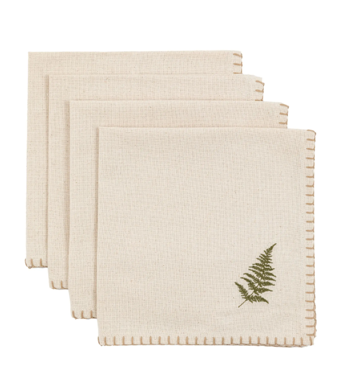 Embroidered Woodland Napkins (Set of 4)