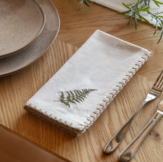 Embroidered Woodland Napkins (Set of 4)