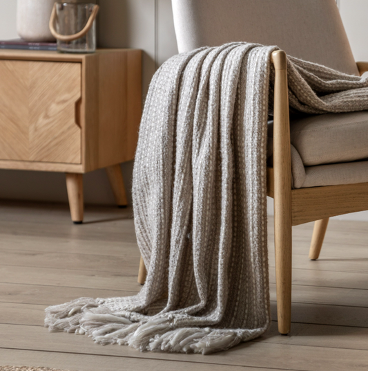 Willow Woven Tassel Throw