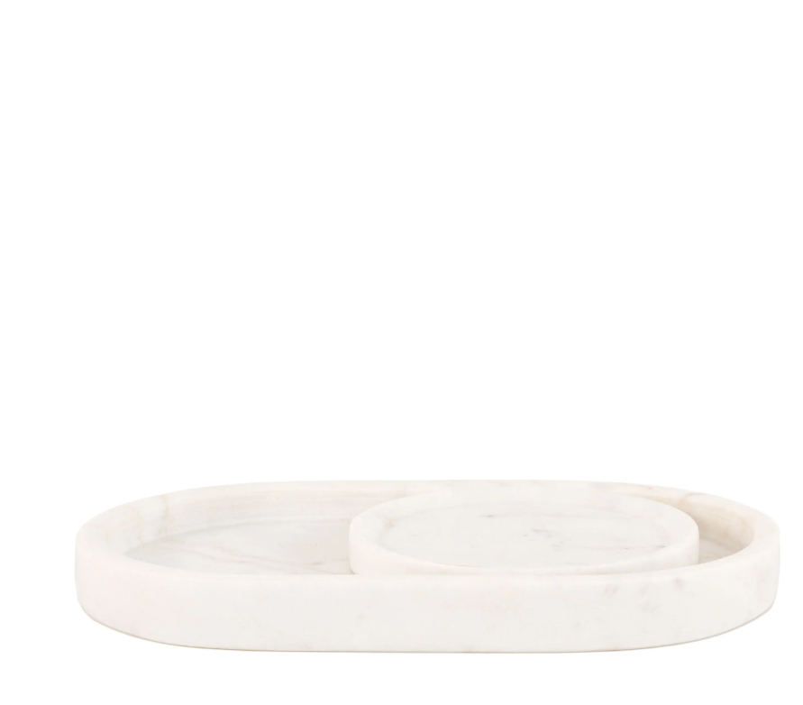 Piedra Marble Trinket Trays  (Set of 2)
