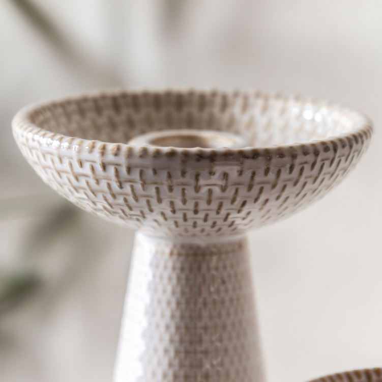 Porto Ceramic Candlesticks (Set of 2)